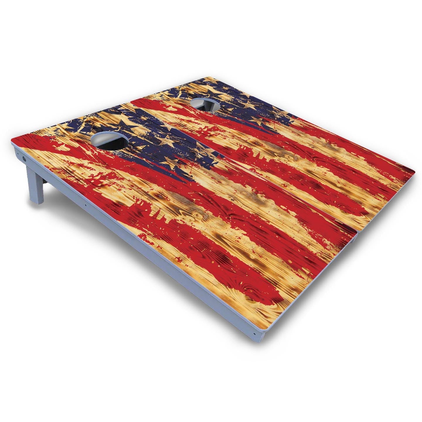 Faded Brush Burnt Flag Cornhole Boards - All Weather Series