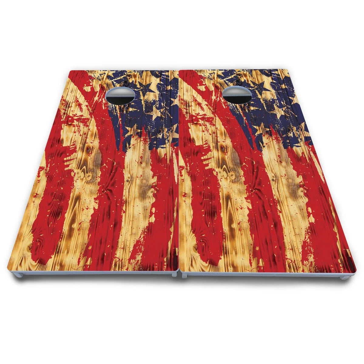 Faded Brush Burnt Flag Cornhole Boards - All Weather Series