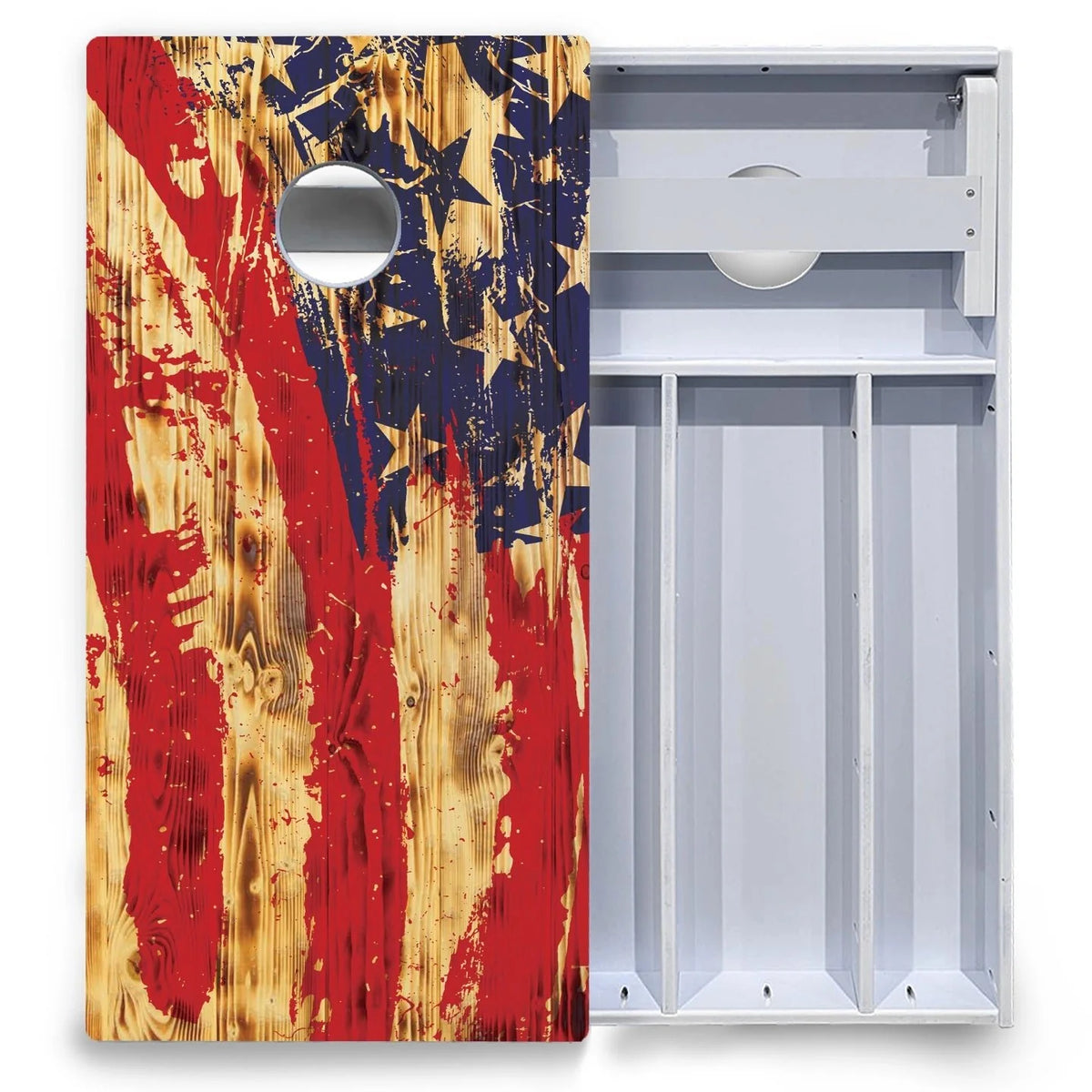 Faded Brush Burnt Flag Cornhole Boards - All Weather Series