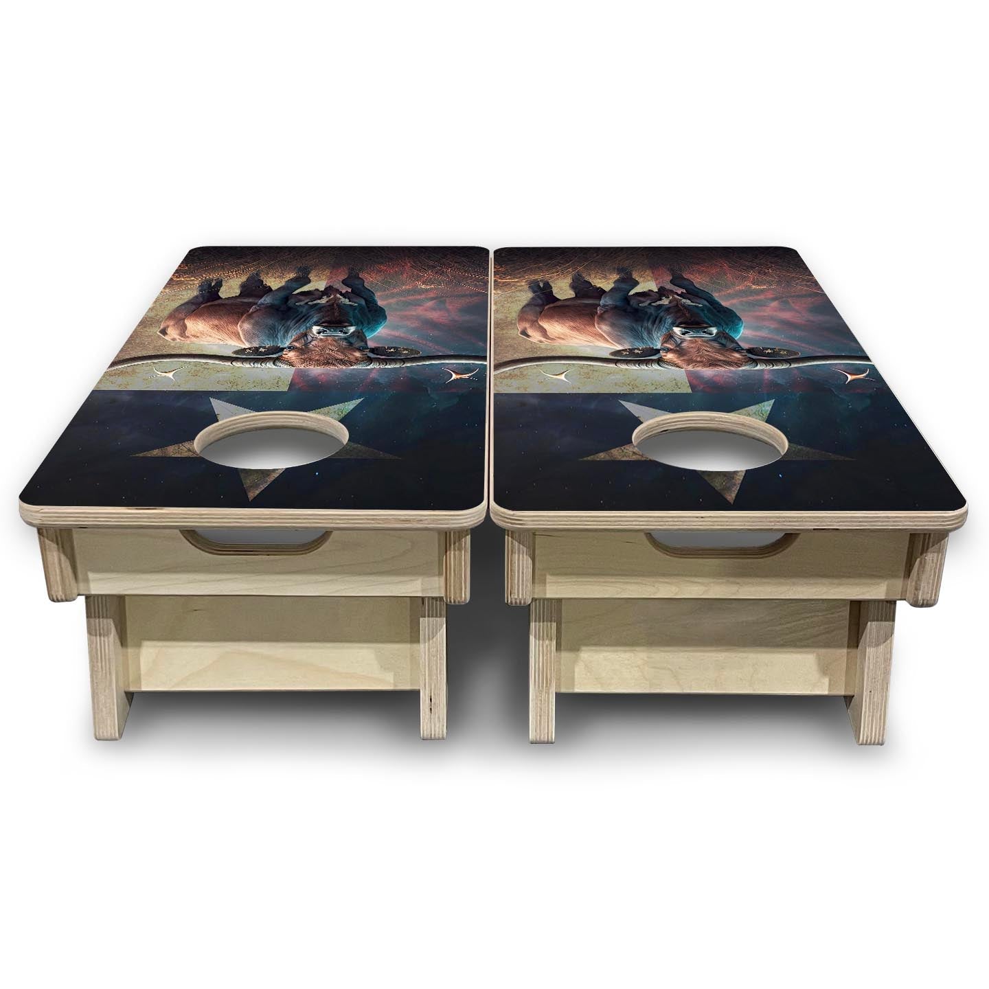 Texas Long horned Cow - Mini or Vacation Size Cornhole Boards