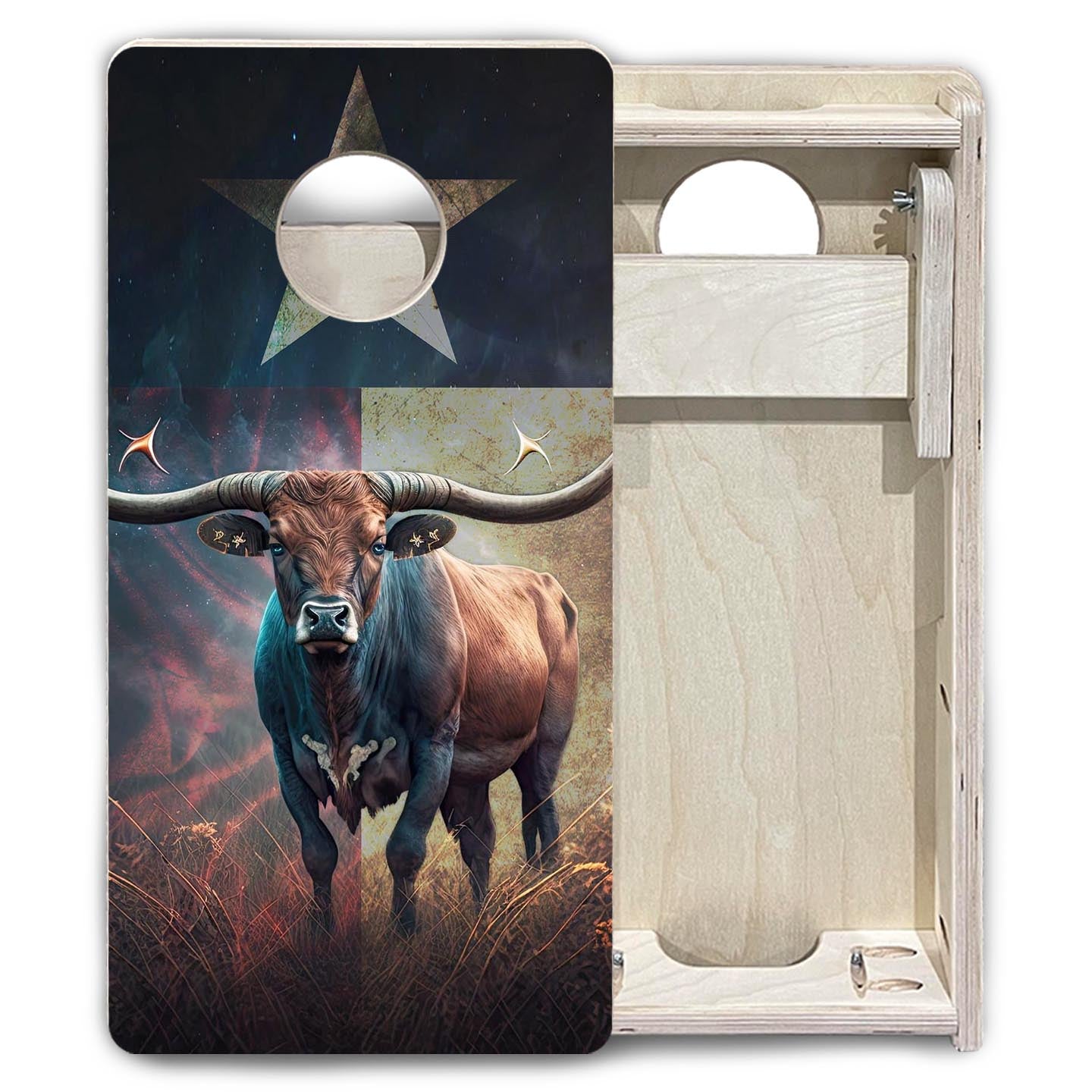 Texas Long horned Cow - Mini or Vacation Size Cornhole Boards