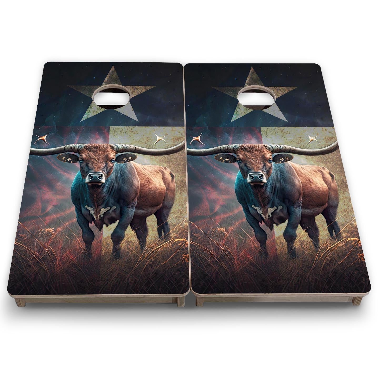 Texas Long horned Cow - Mini or Vacation Size Cornhole Boards