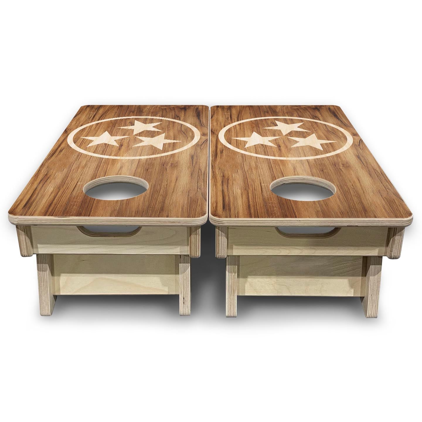 TN Tri-Star Woodgrain - Mini or Vacation Size Cornhole Boards
