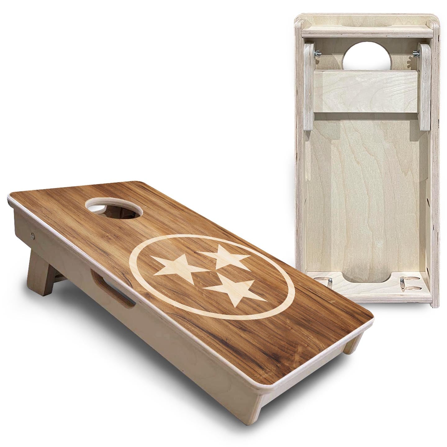 TN Tri-Star Woodgrain - Mini or Vacation Size Cornhole Boards