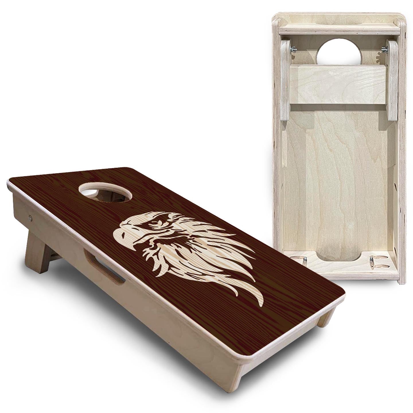 Stain Eagle & Flag - Mini or Vacation Size Cornhole Boards