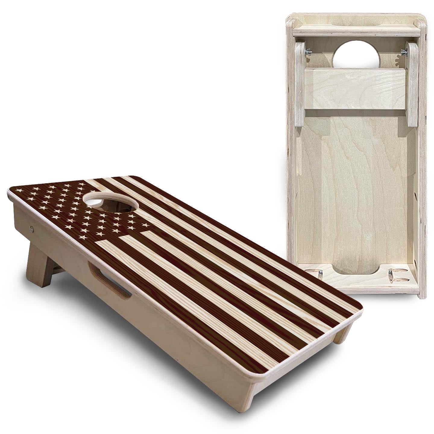 Stain Eagle & Flag - Mini or Vacation Size Cornhole Boards