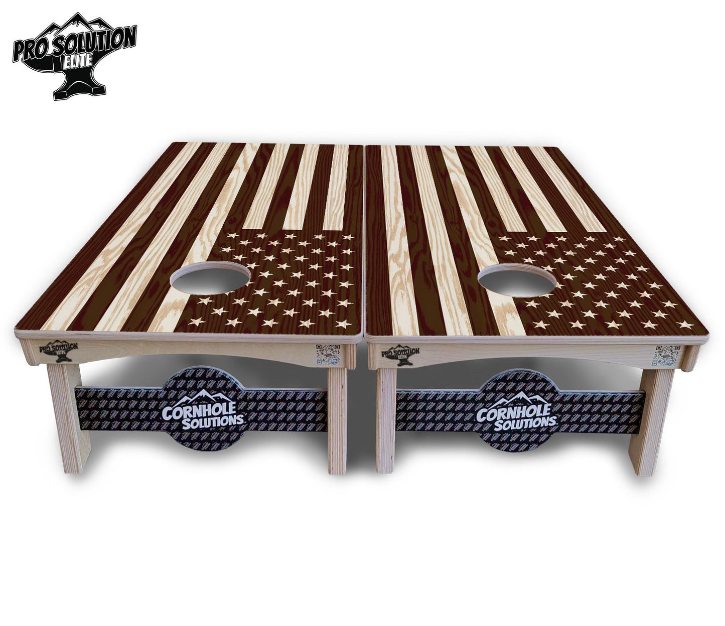 Stained Eagle & Flag Cornhole Boards - Pro Solution Elite Series