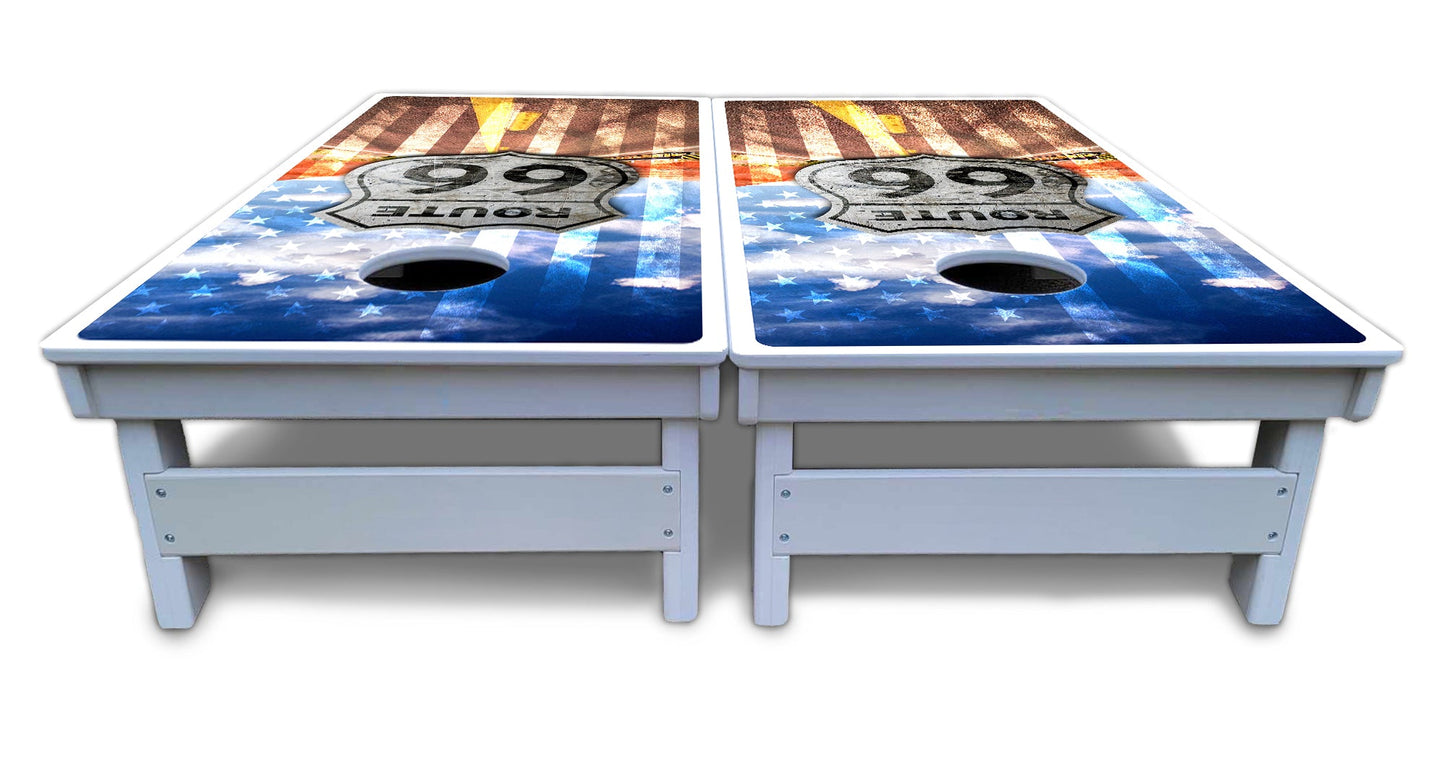 Route 66 Cornhole Boards - All Weather Series