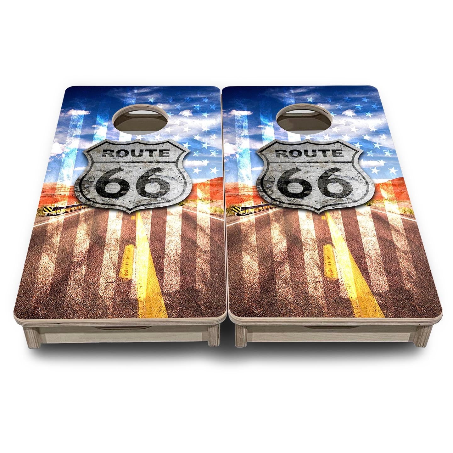 Route 66 - Mini or Vacation Size Cornhole Boards
