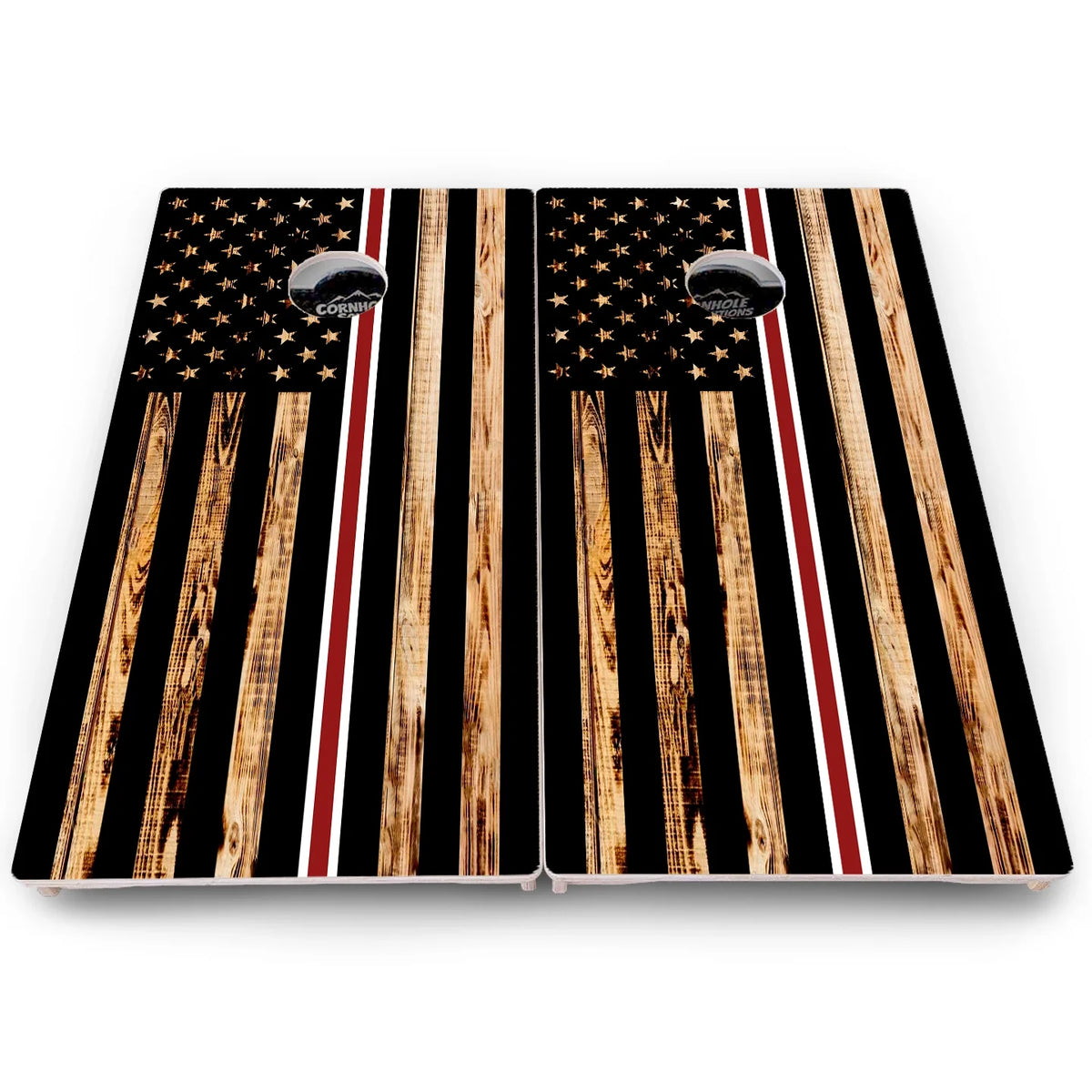 First Responder Burnt Flag Cornhole Boards – Pro Lite or Pro Elite