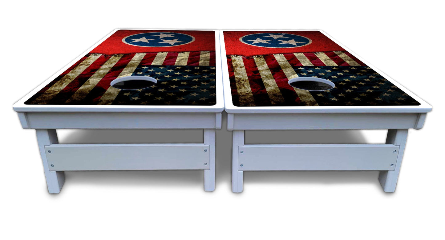 TN/USA Red Flag Cornhole Boards - All Weather Series