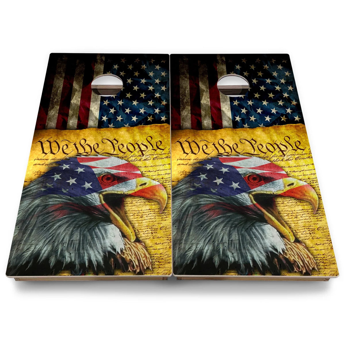 Eagle Flag Cornhole Boards - Backyard Series