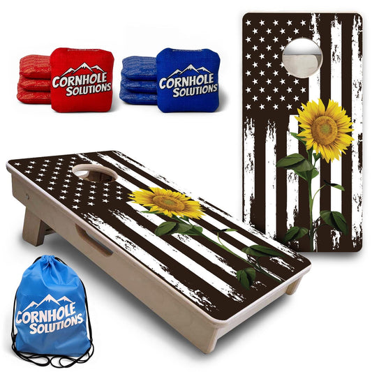 Sunflower Flag - Mini or Vacation Size Cornhole Boards