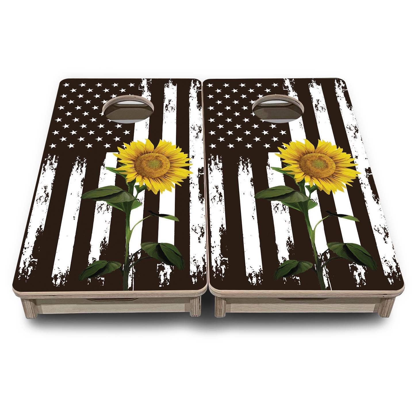 Sunflower Flag - Mini or Vacation Size Cornhole Boards