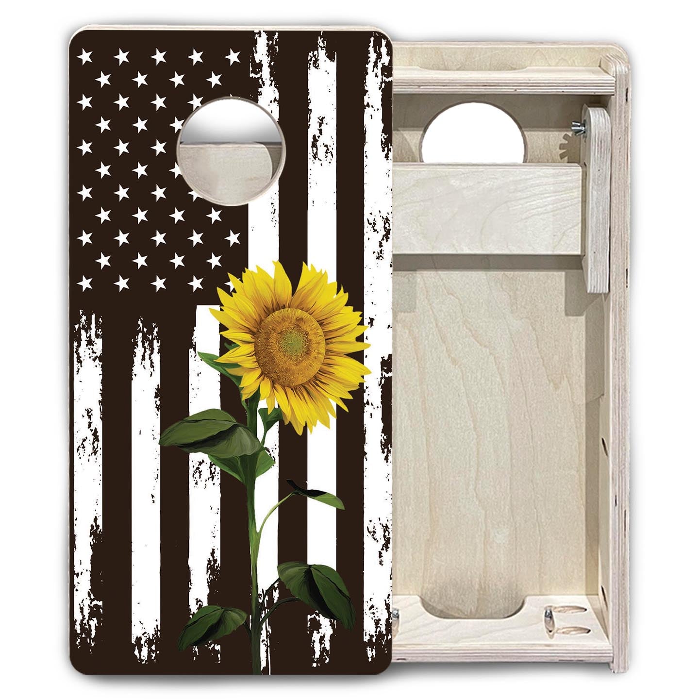 Sunflower Flag - Mini or Vacation Size Cornhole Boards