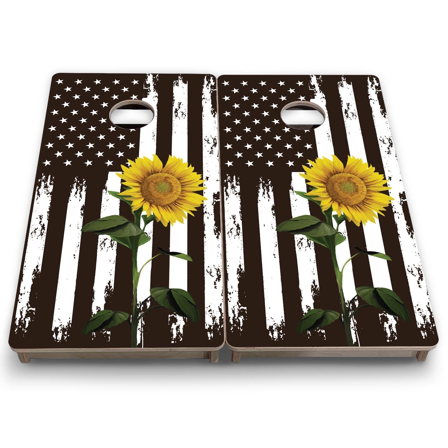 Sunflower Flag - Mini or Vacation Size Cornhole Boards