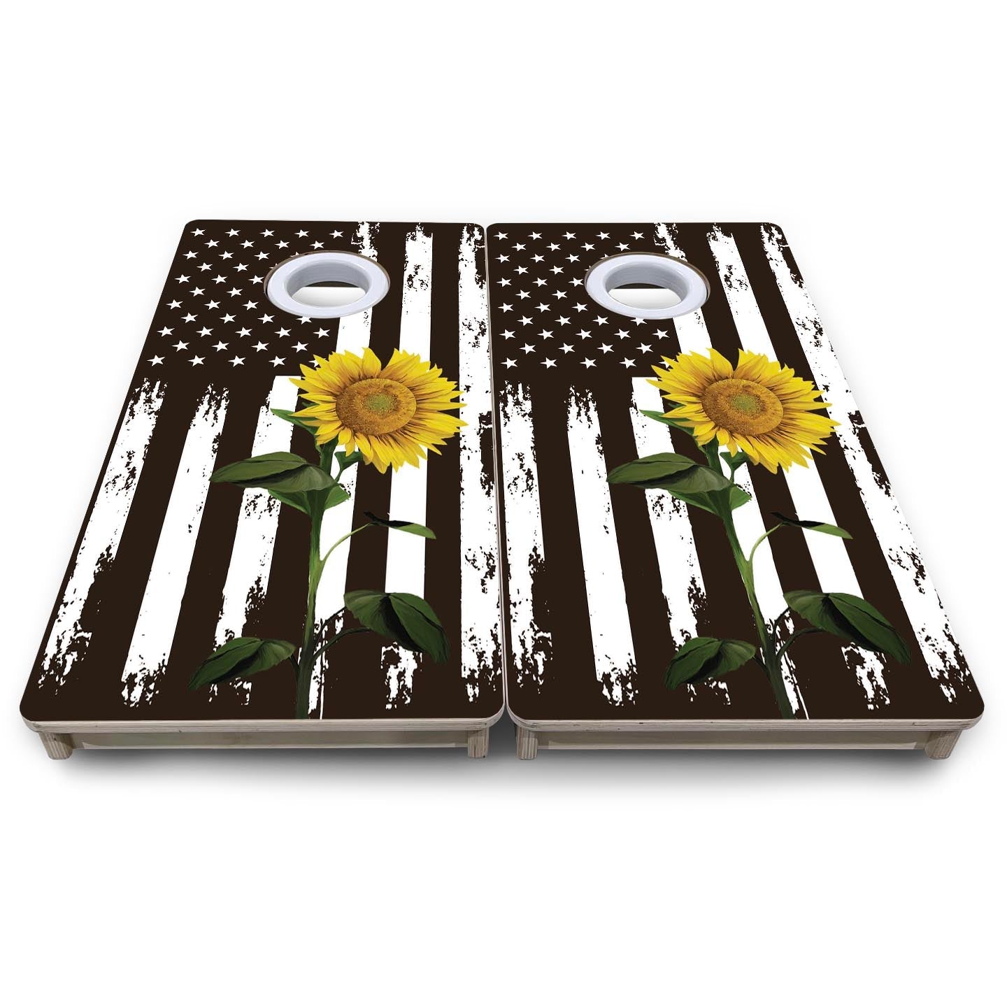 Sunflower Flag - Mini or Vacation Size Cornhole Boards