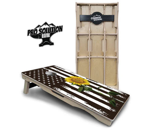 Cornhole Boards - Pro Solution Elite Series - Sunflower Flag