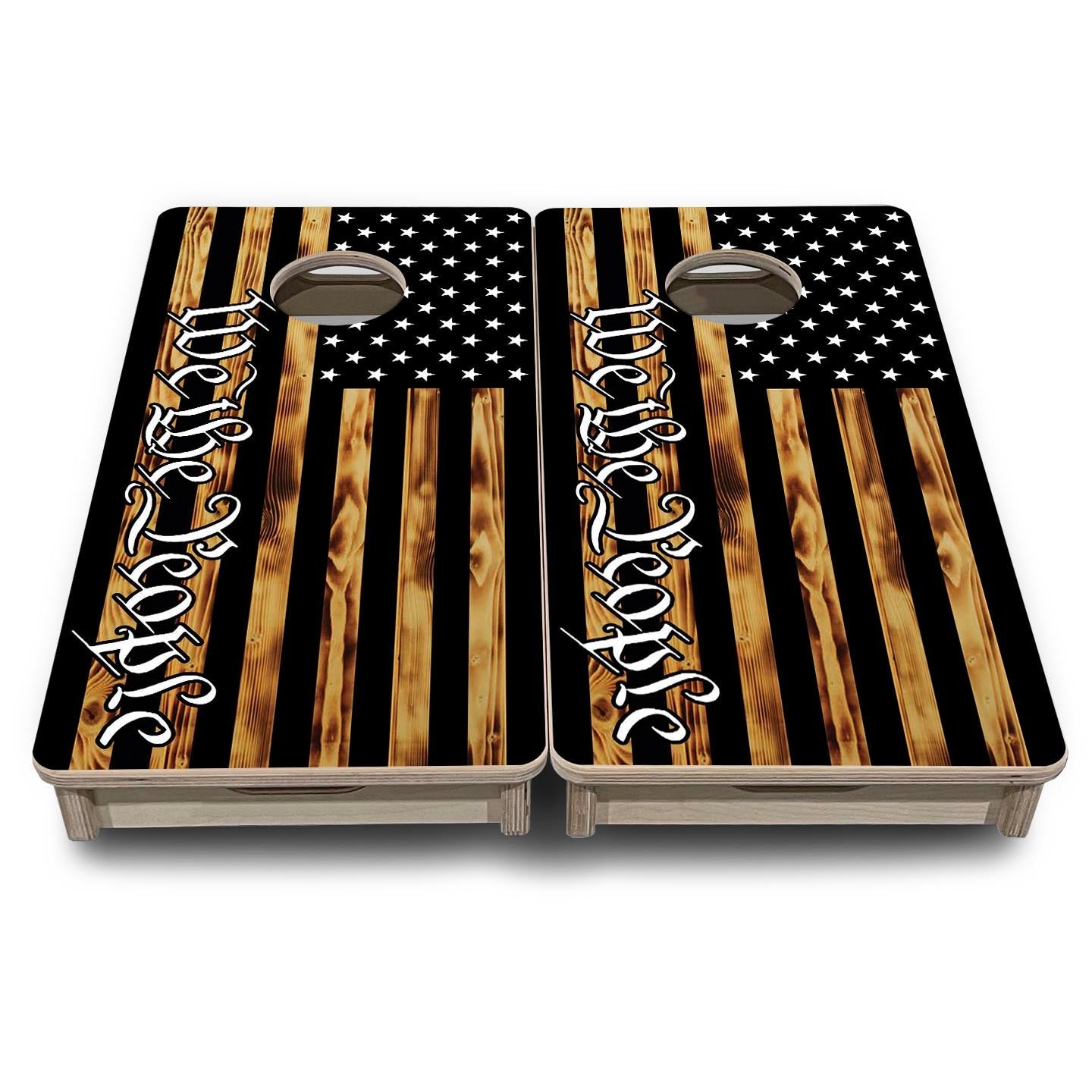 WTP Burnt Flag - Mini or Vacation Size Cornhole Boards