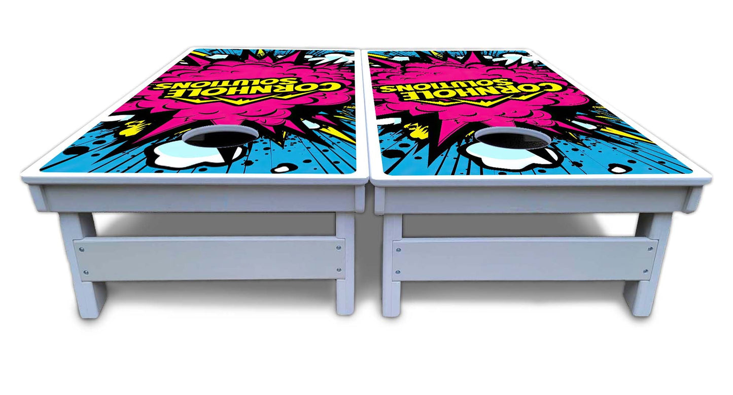 CS Pink Explosion Cornhole Boards - All Weather Series