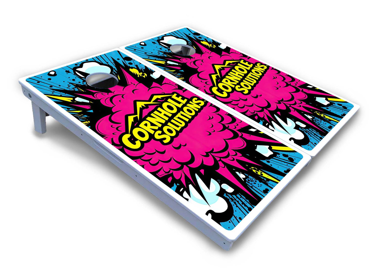CS Pink Explosion Cornhole Boards - All Weather Series