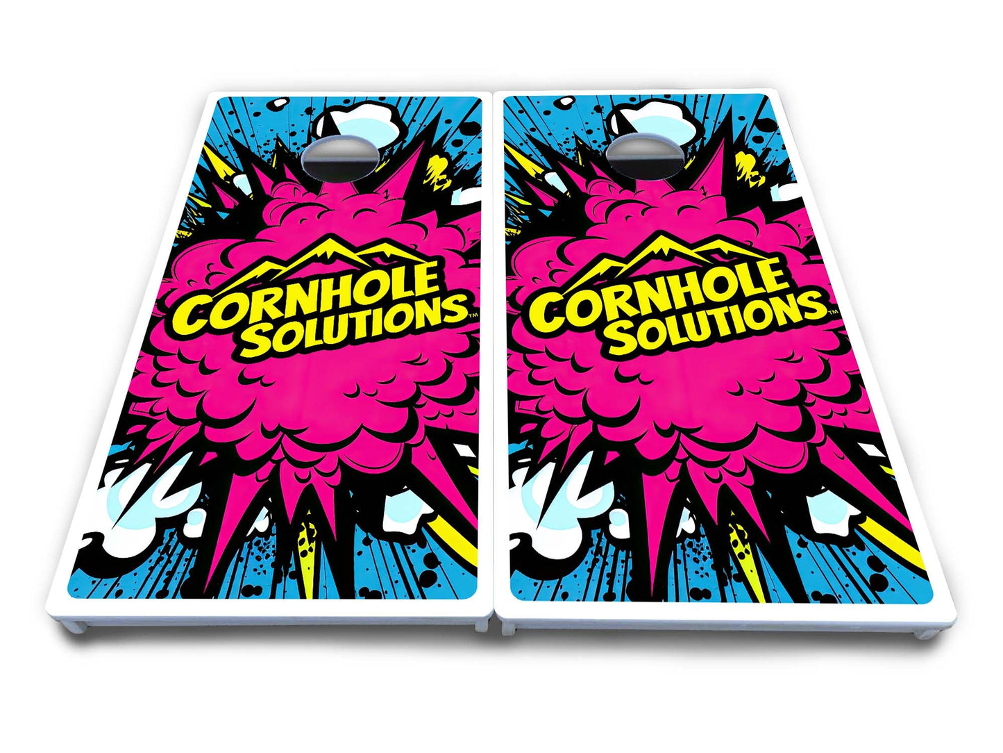 CS Pink Explosion Cornhole Boards - All Weather Series