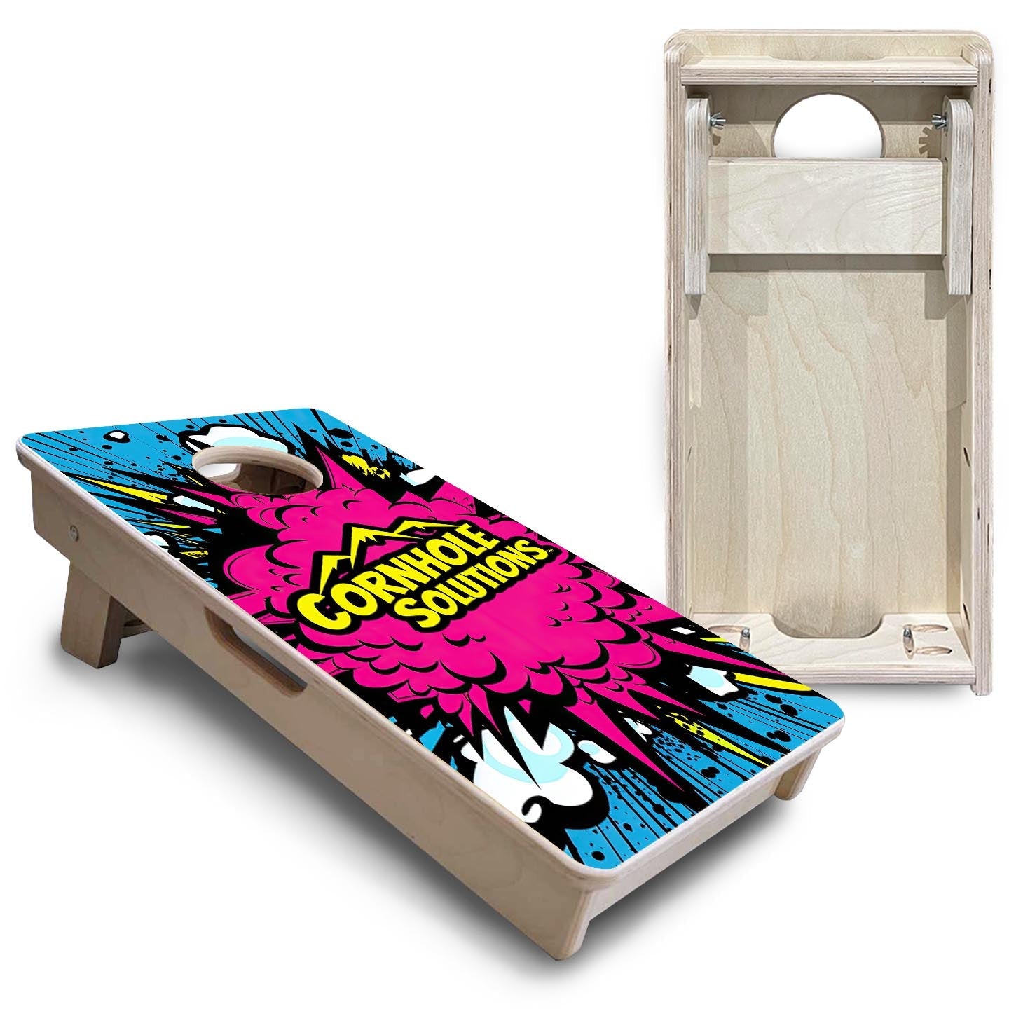 Comic Explosion - Mini Cornhole Board Set (12" x 24") with 8 Mini Bags
