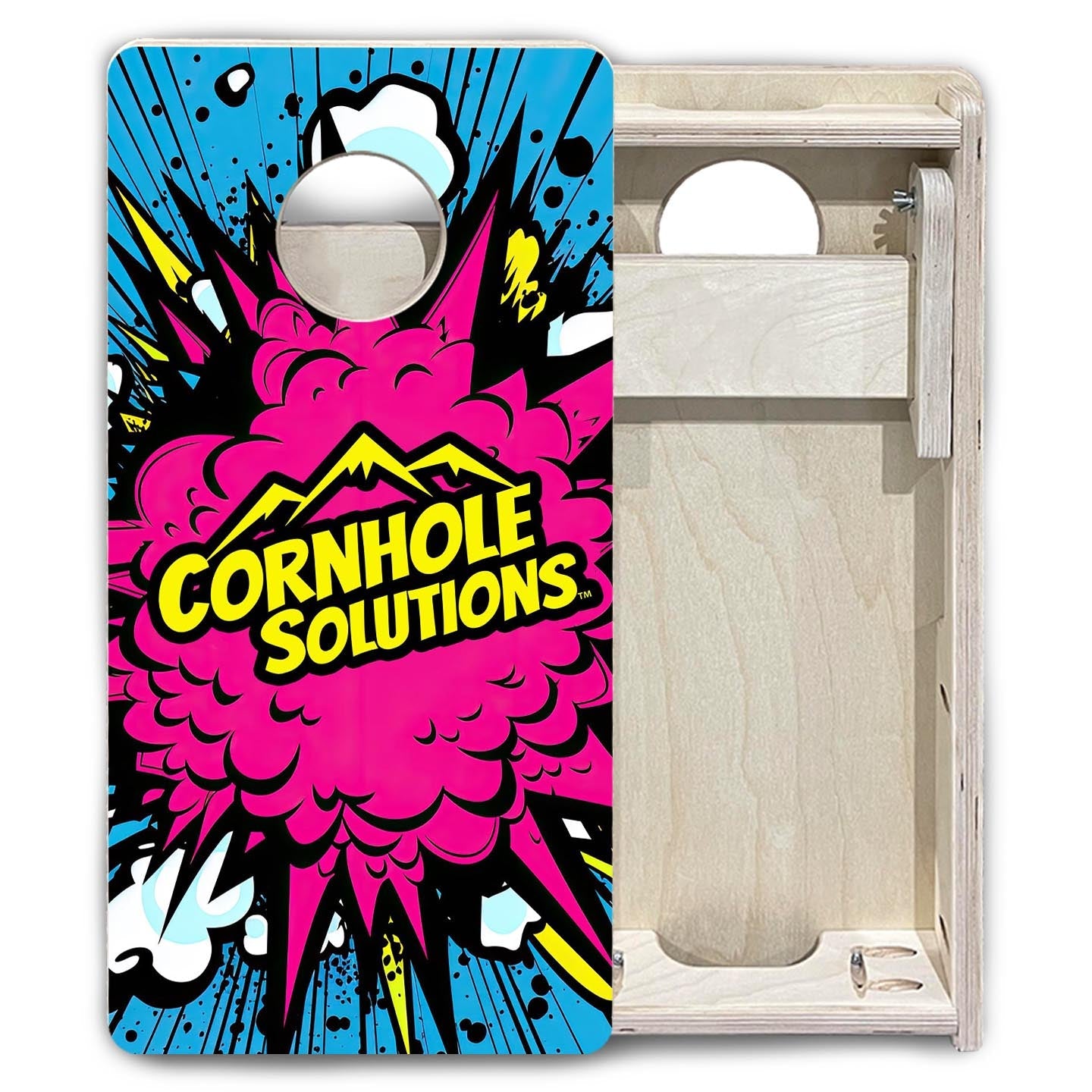 Comic Explosion - Mini Cornhole Board Set (12" x 24") with 8 Mini Bags