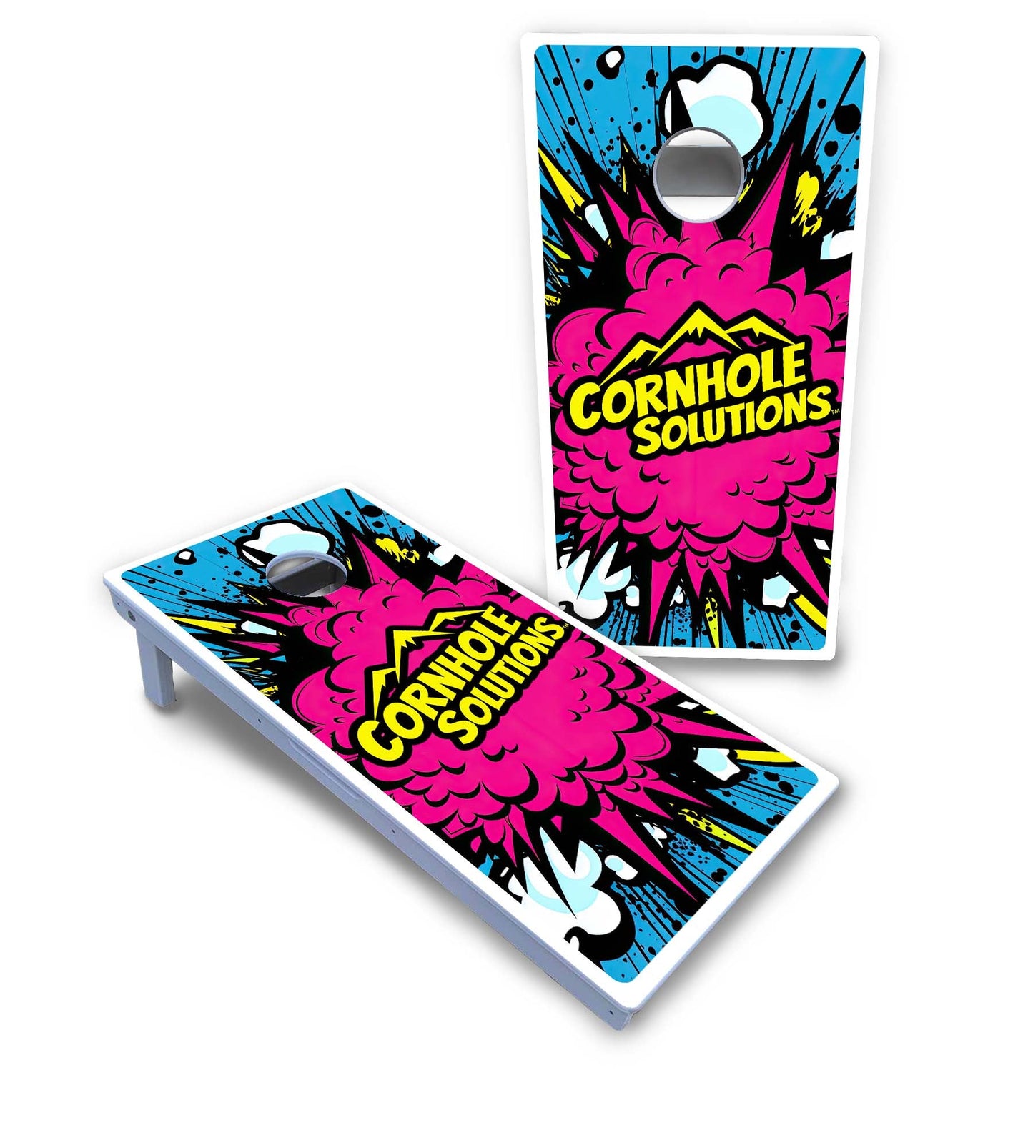 CS Pink Explosion Cornhole Boards - All Weather Series