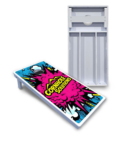 CS Pink Explosion Cornhole Boards - All Weather Series