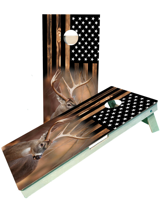 Buck American Flag Cornhole Boards