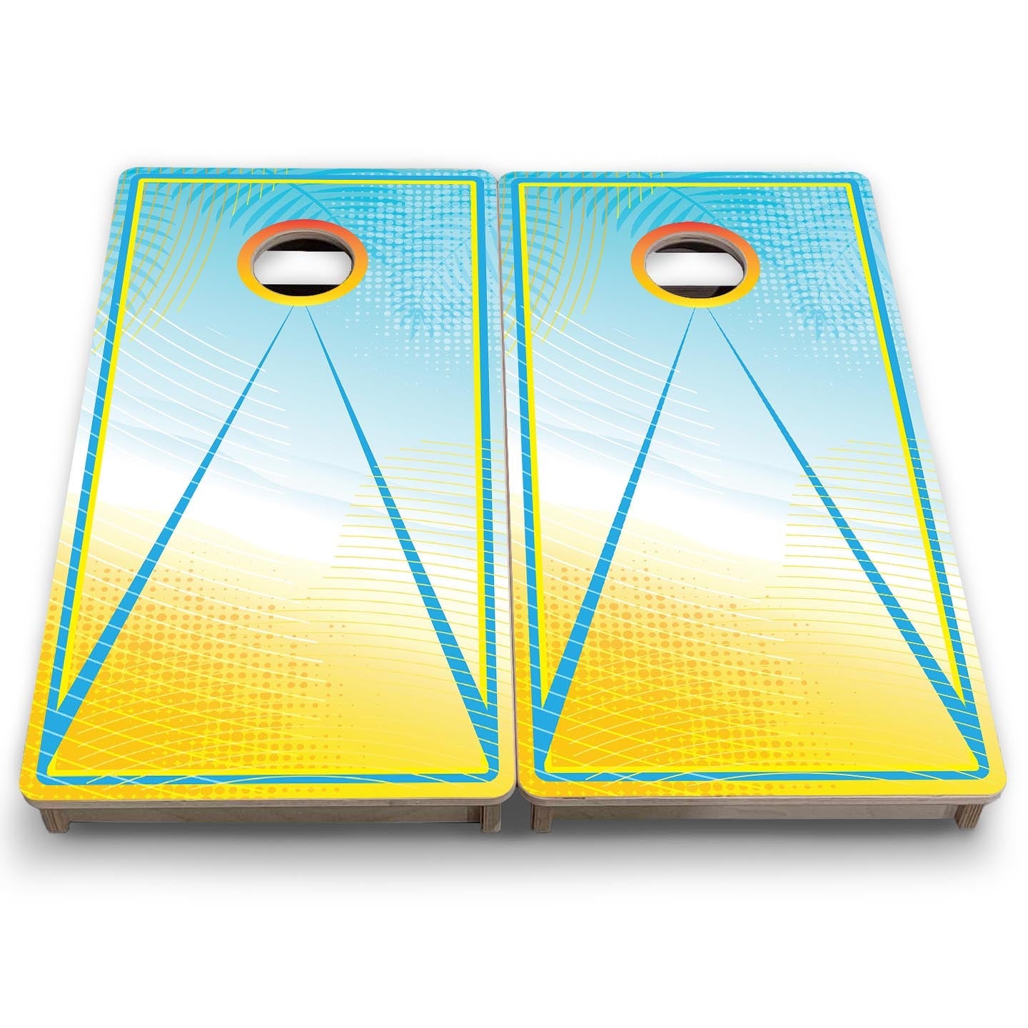 Summertime Triangle - Mini or Vacation Size Cornhole Boards