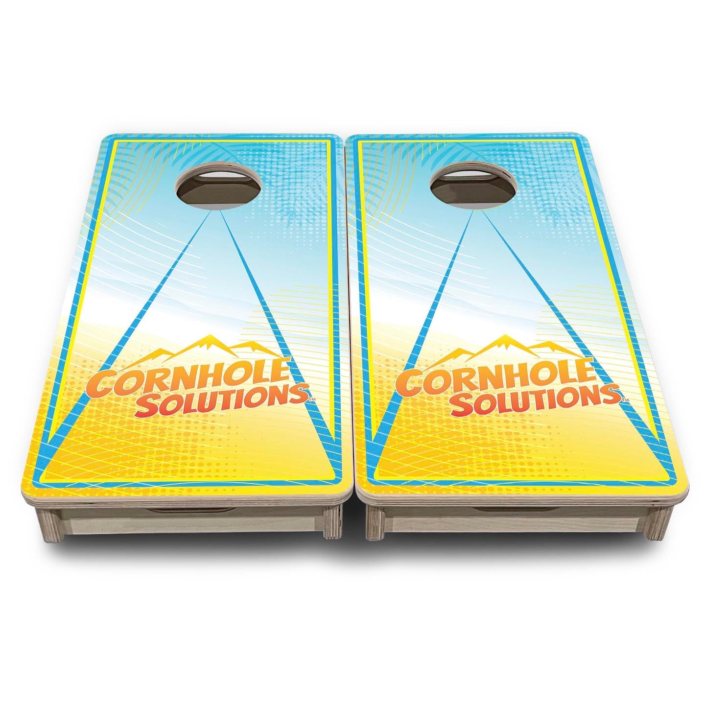 Summertime Triangle CS Logo - Mini or Vacation Size Cornhole Boards