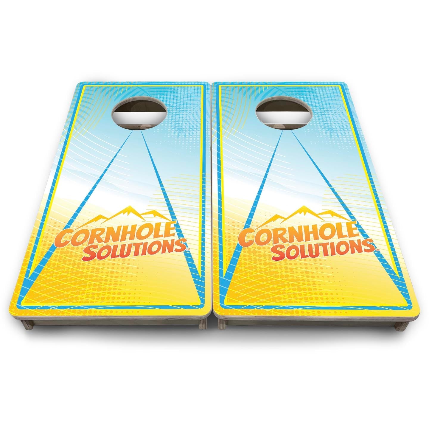 Summertime Triangle CS Logo - Mini or Vacation Size Cornhole Boards