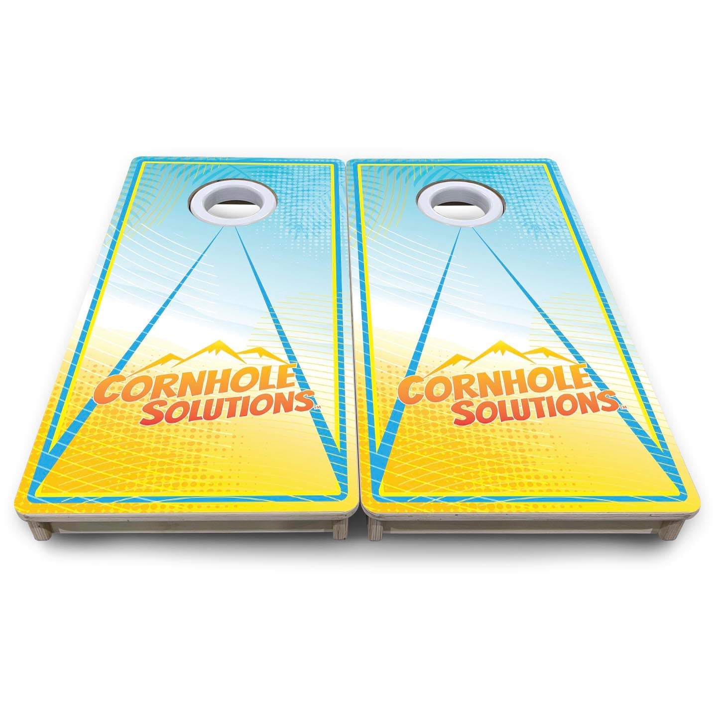 Summertime Triangle CS Logo - Mini or Vacation Size Cornhole Boards