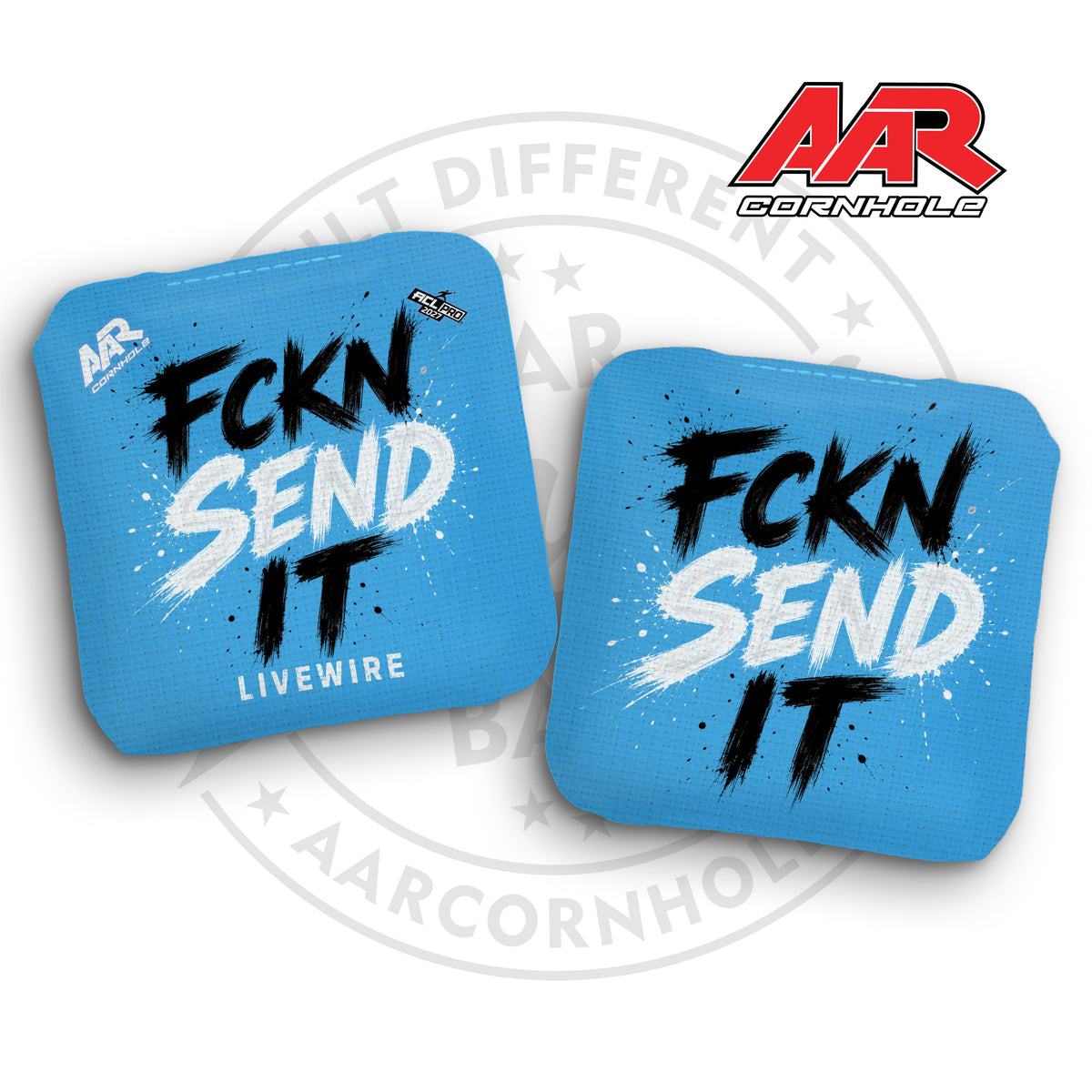 2027 AAR Livewire Cornhole Bags - FCKN SEND IT Edition - ACL Pro Stamped - SET OF 4