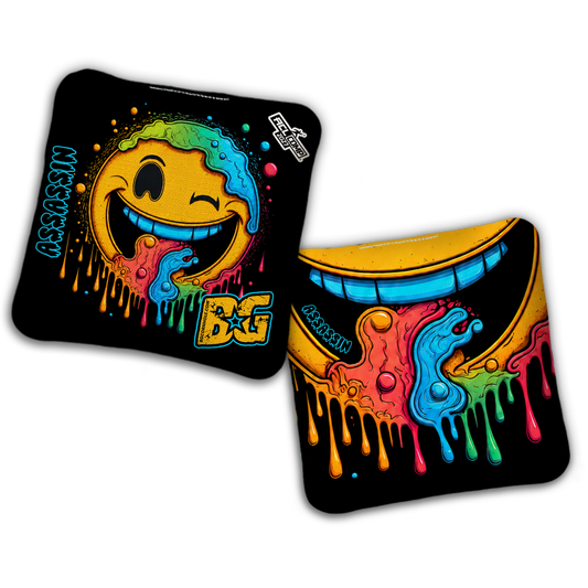 2027 BG Multiple Bag Models - "DRIPPY SMILEY" - ACL Comp Stamped Cornhole Bags - SET OF 4 BAGS