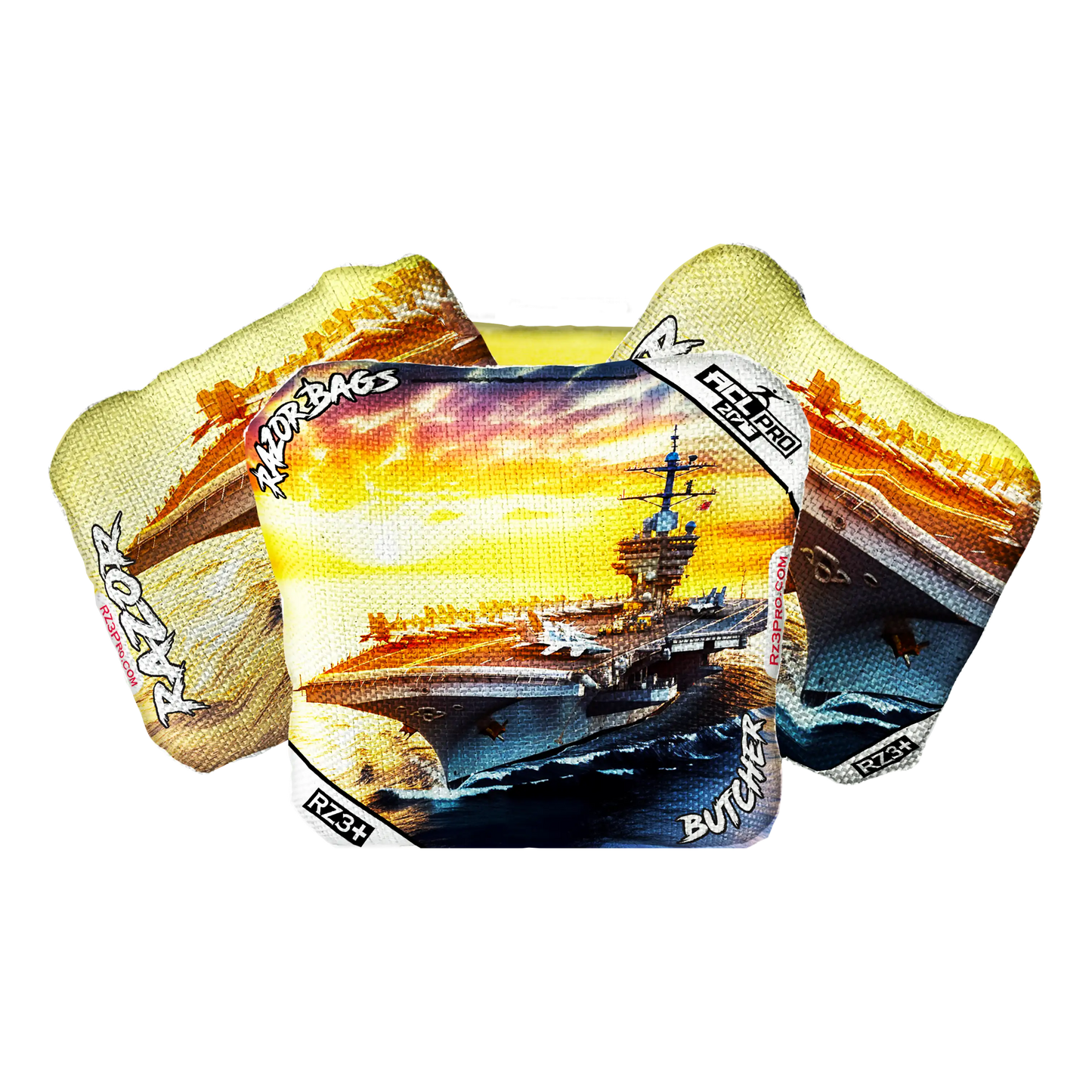 Butcher | Hero Aircraft Carrier | ACL PRO Razor Cornhole Bags