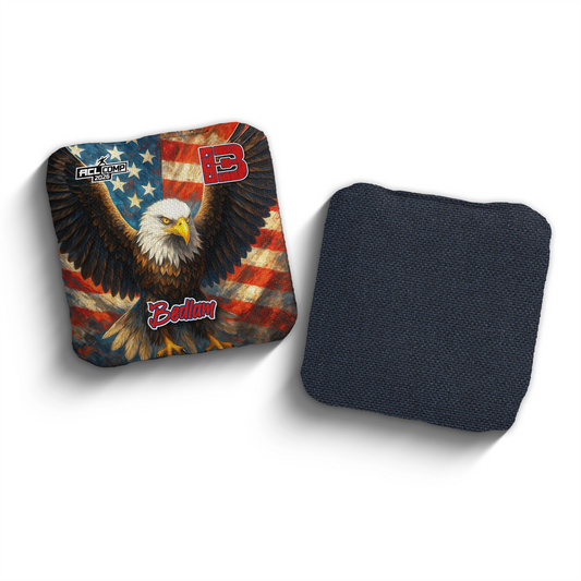 2026 Brotherhood Cornhole Bedlam American Eagle Edition ACL Comp Stamped Cornhole Bags