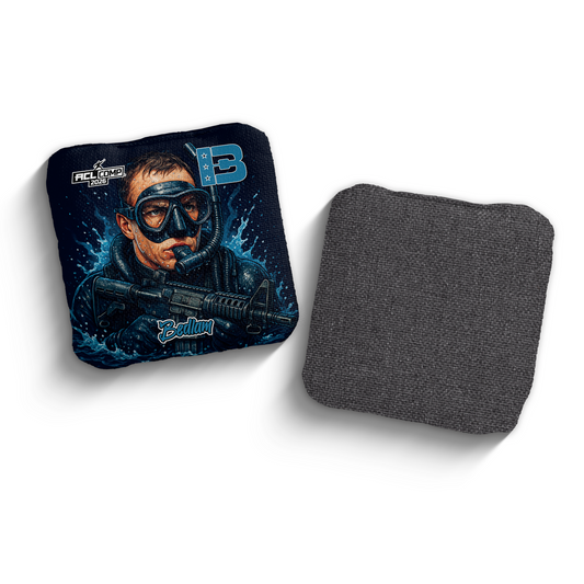 2026 Brotherhood Cornhole Bedlam Navy Seal Edition ACL Comp Stamped Cornhole Bags