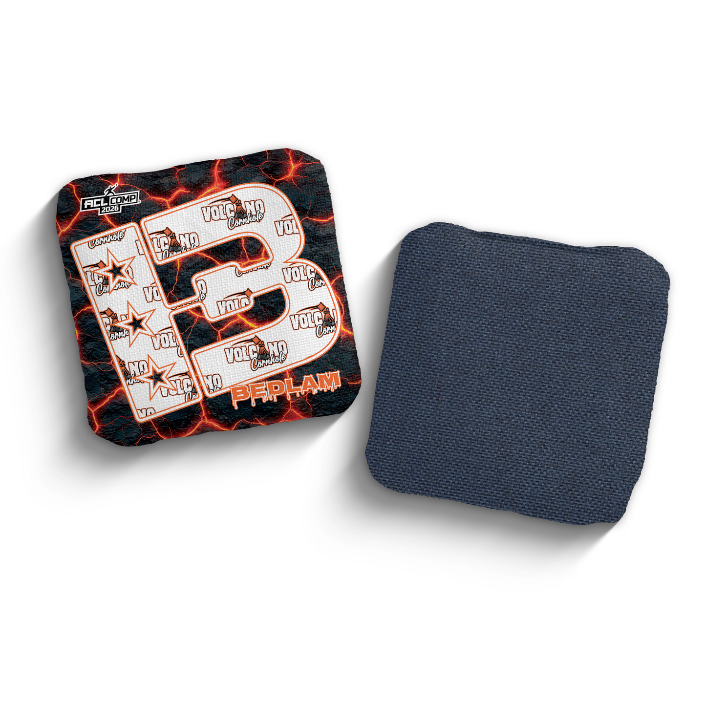 2026 Brotherhood Cornhole Bedlam Volcano Cornhole Collaboration ACL Pro Stamped Cornhole Bags