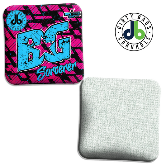 BG Cornhole Bags - Sorcerer - Abstract Black and Pink