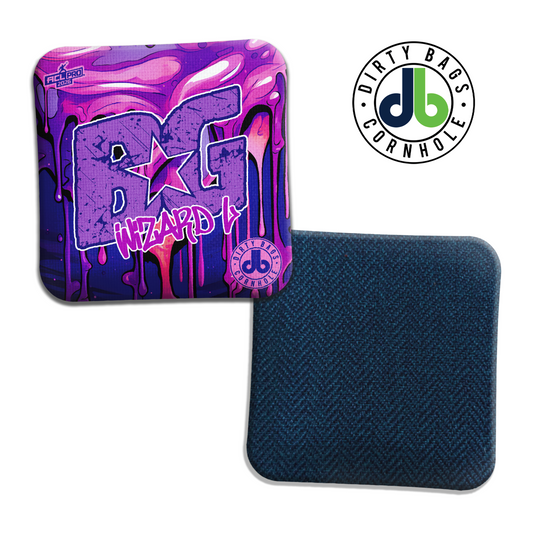 BG Cornhole - Wizard, Wizard L, Sorcerer - Dripping Graffiti Paint Purple