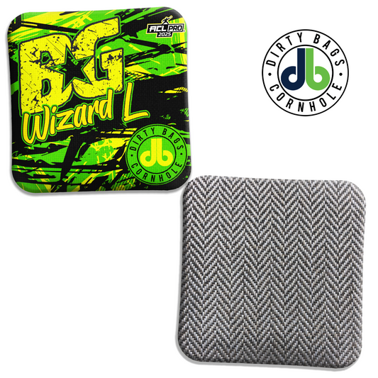 BG Cornhole Bags - Wizard L / Wizard / Sorcerer - Bright Green Grunge