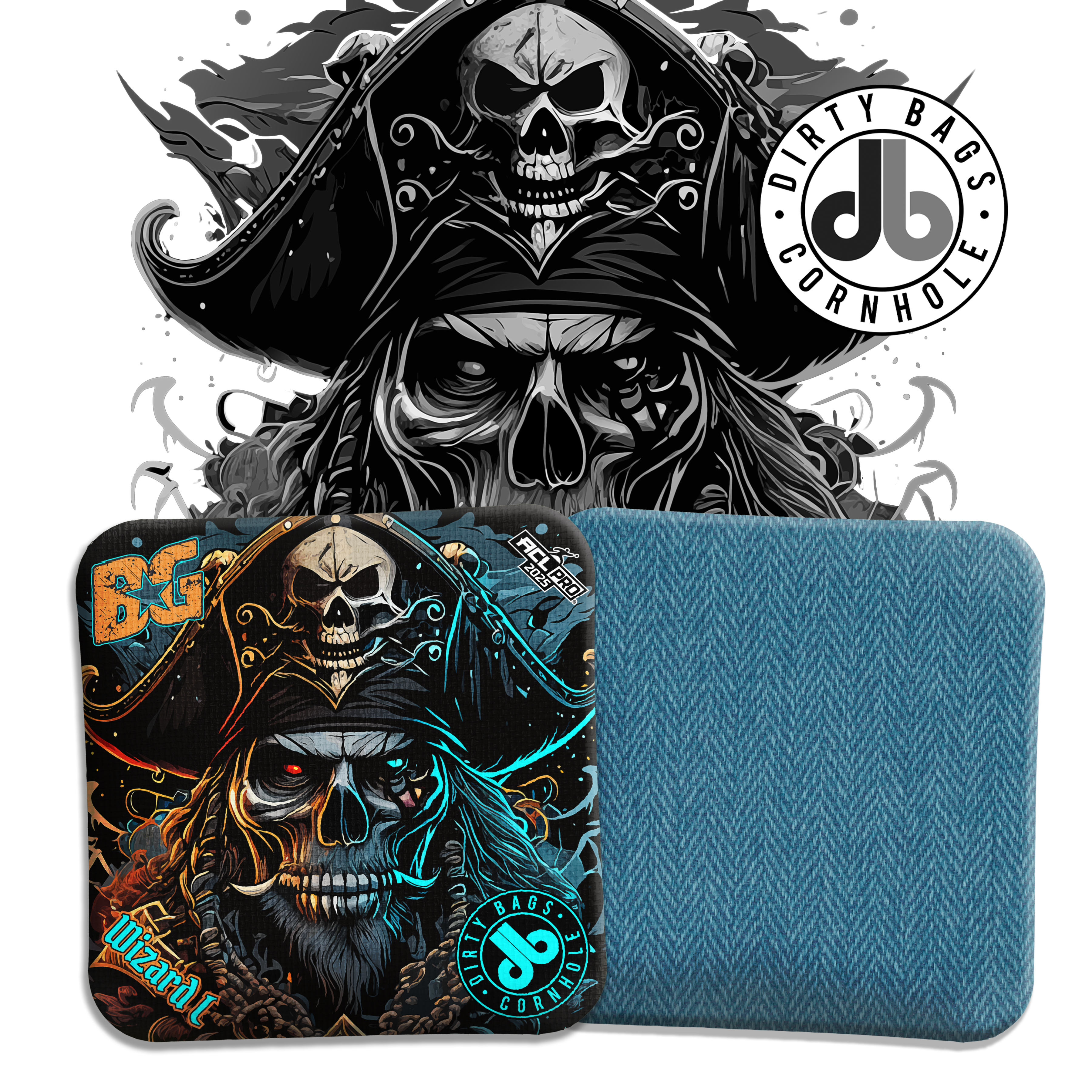 BG Cornhole Bags - Wizard L, Wizard - Pirate Skull – Dirty Bags