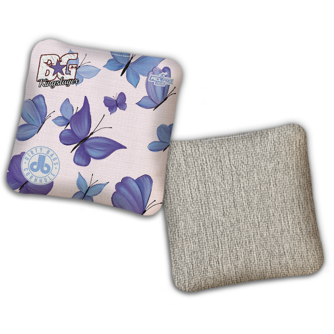 2026 BG Multiple Bag Models - "DB Butterflies” Dirty Bags Collab - ACL Pro Stamped Cornhole Bags - SET OF 4 BAGS