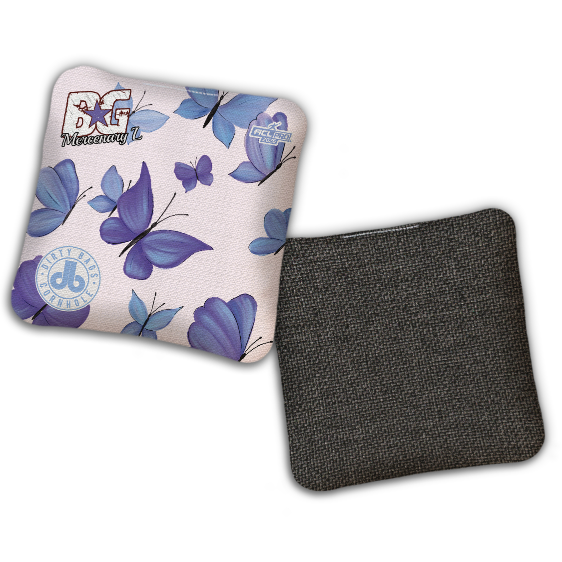 2026 BG Multiple Bag Models - "DB Butterflies” Dirty Bags Collab - ACL Pro Stamped Cornhole Bags - SET OF 4 BAGS