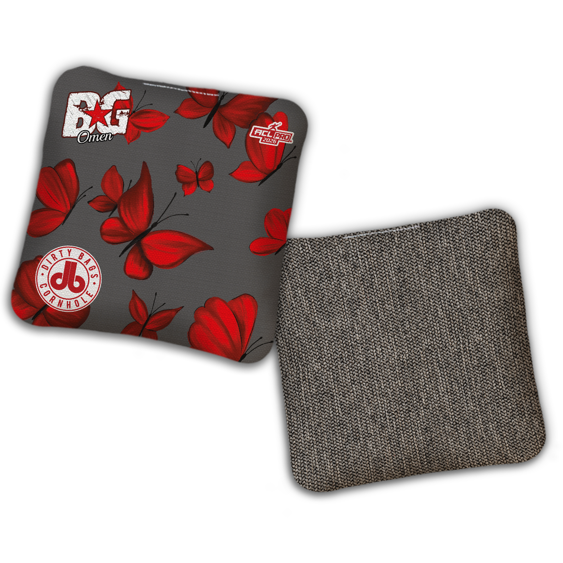 2026 BG Multiple Bag Models - "DB Butterflies” Dirty Bags Collab - ACL Pro Stamped Cornhole Bags - SET OF 4 BAGS