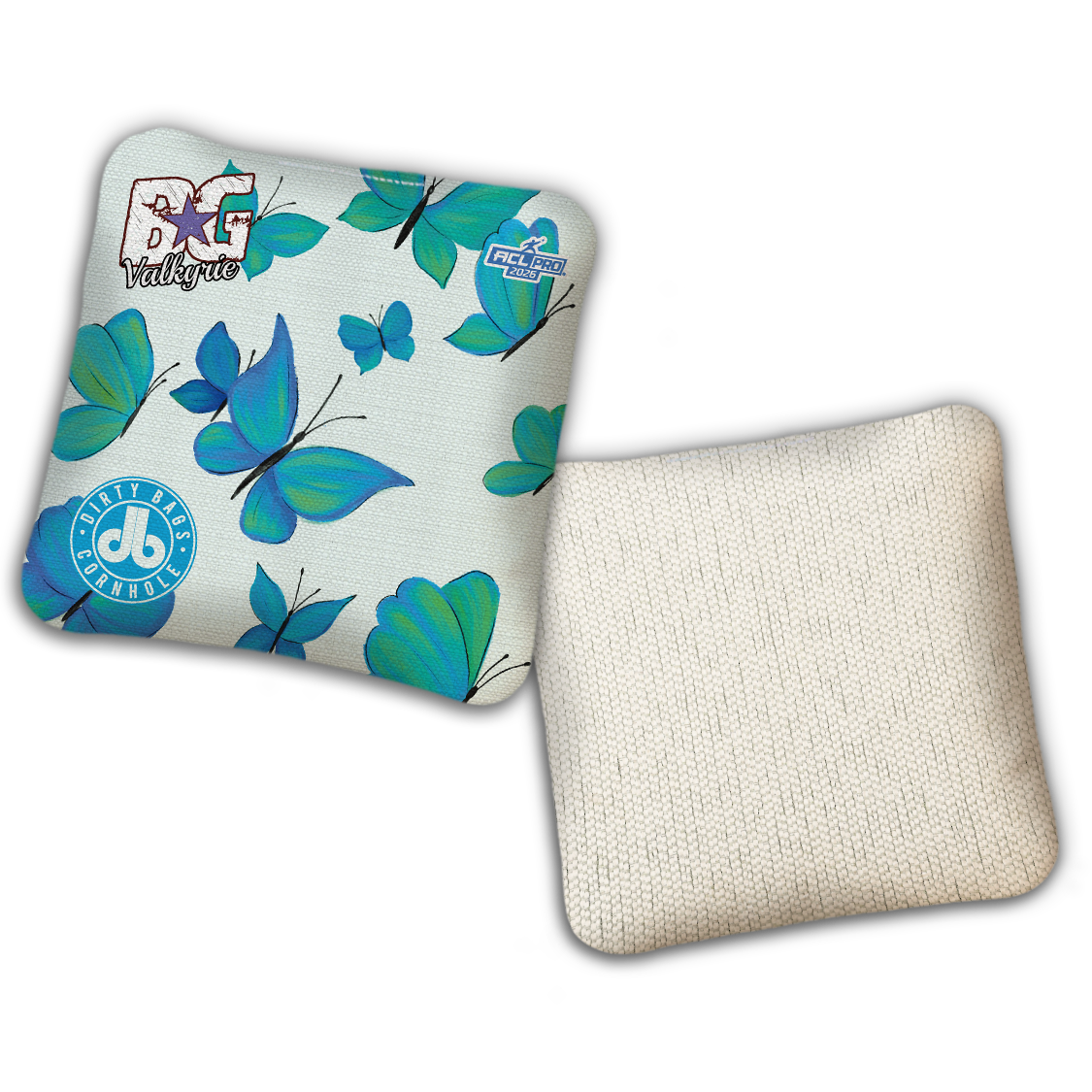 2026 BG Multiple Bag Models - "DB Butterflies” Dirty Bags Collab - ACL Pro Stamped Cornhole Bags - SET OF 4 BAGS