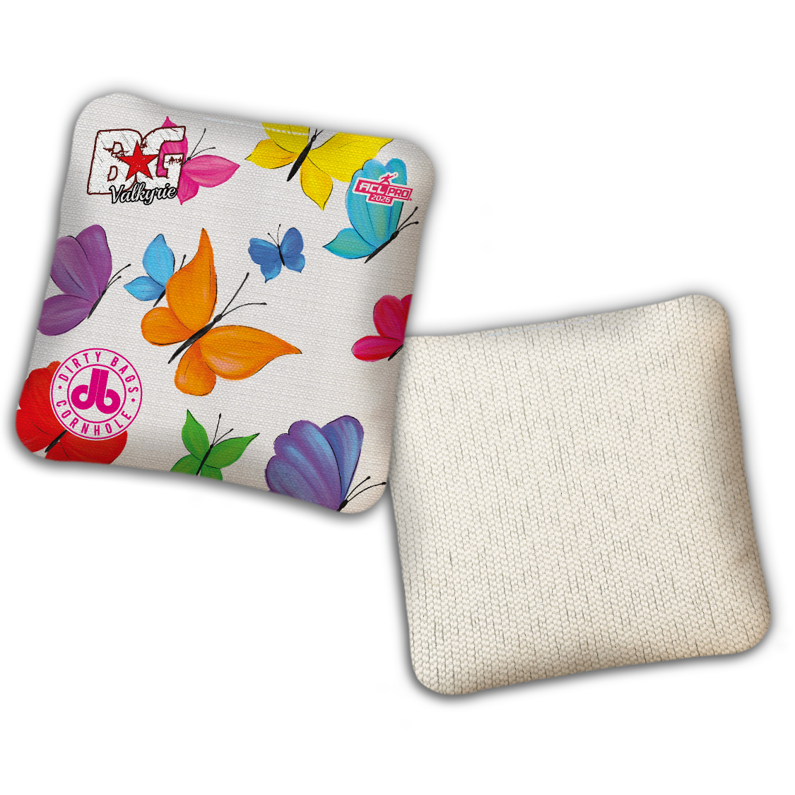 2026 BG Multiple Bag Models - "DB Butterflies” Dirty Bags Collab - ACL Pro Stamped Cornhole Bags - SET OF 4 BAGS